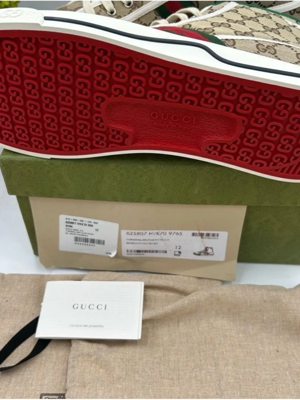 Gucci 1977 tennis high top sneakers size 11 made in Italy